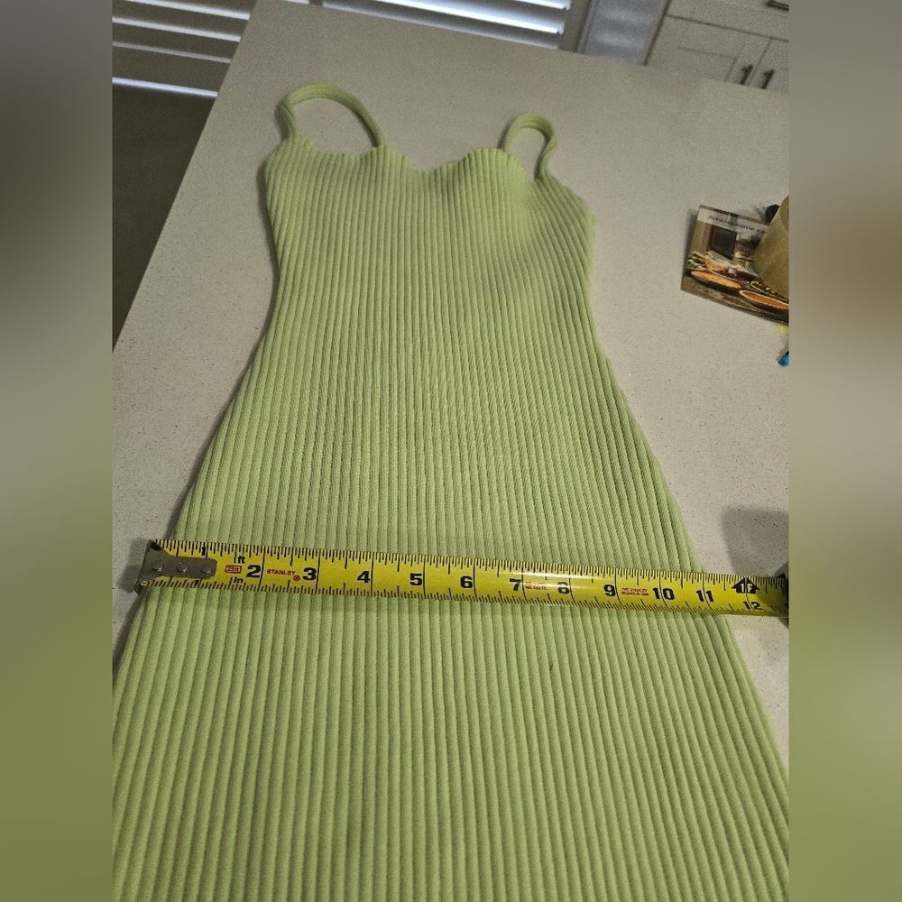 Zara Light Green Ribbed Mini Dress - Picture 12 of 12